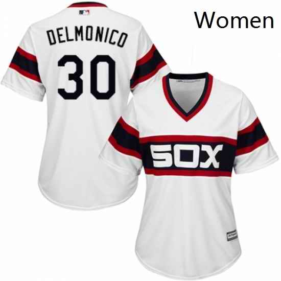 Womens Majestic Chicago White Sox 30 Nicky Delmonico Replica White 2013 Alternate Home Cool Base MLB Jersey